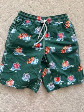 Vilebrequin Kids/ Boys Bottle Green Swim Shorts with Iced Fruit Cubes Motif/10y